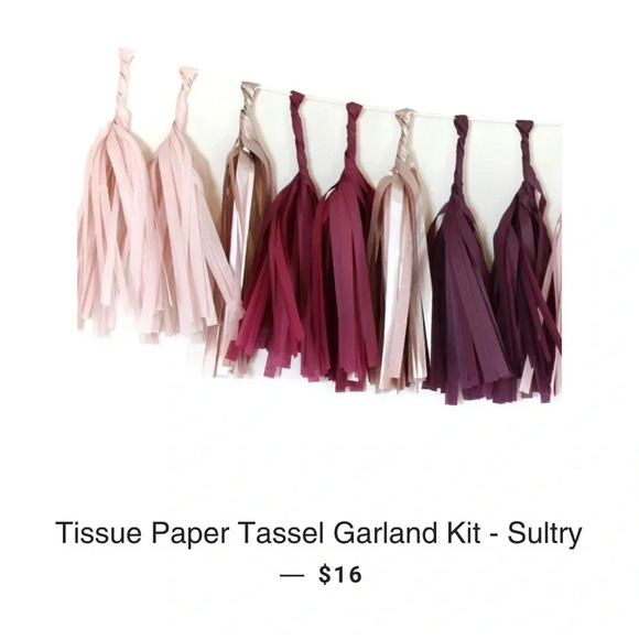 The Flair Exchange Tissue Paper Tassel Garland Kit- Color: Sultry - Picture 4 of 7